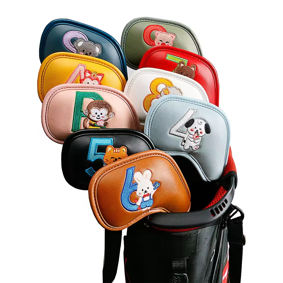 Golf Equipment Rack - 9 قطع من أغطية رؤوس مضارب