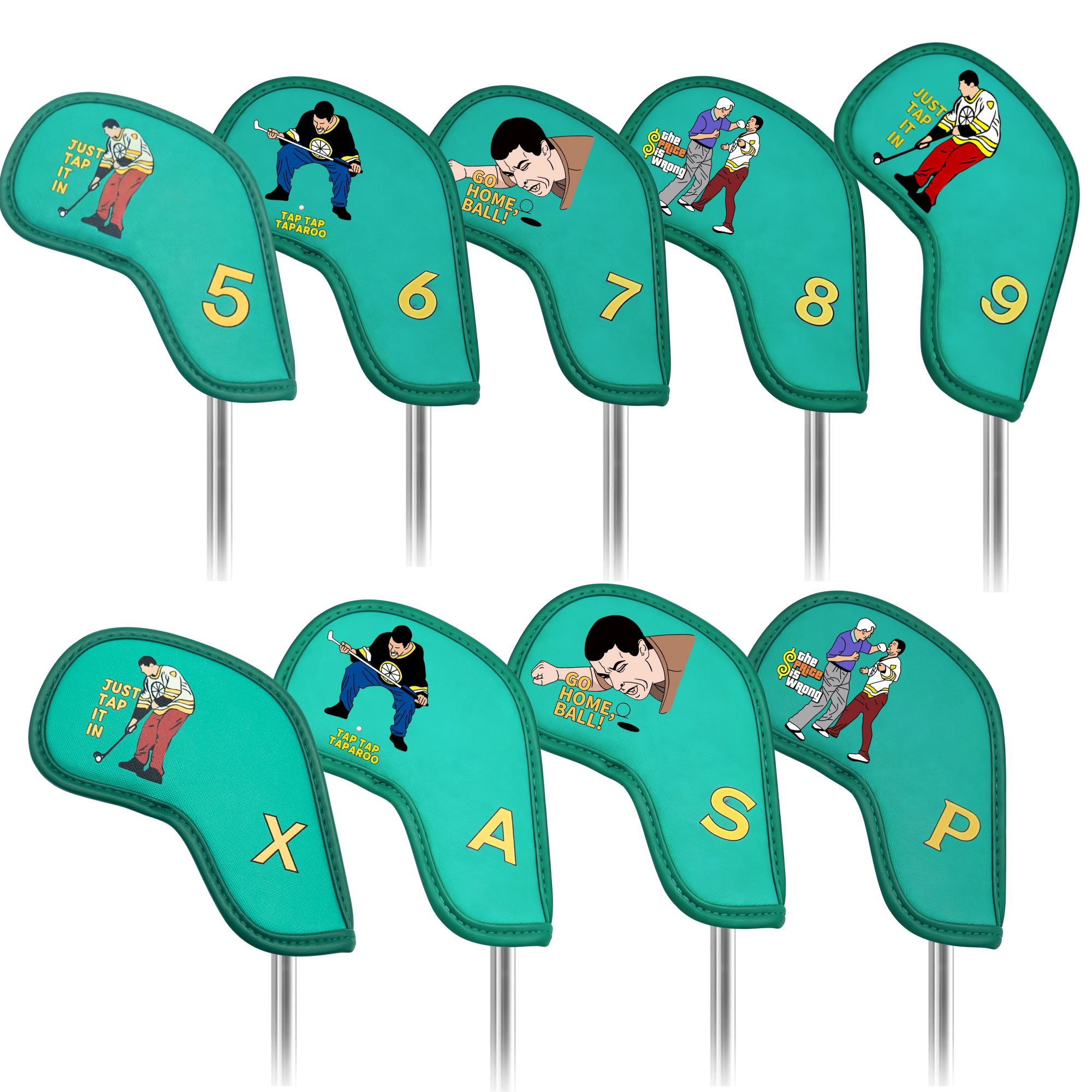 Golf Equipment Rack - 9 قطع من أغطية رؤوس مضارب